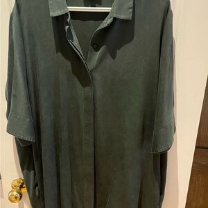 Overzised COS Dark Green Casual Button Down Dress - size S